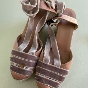 Pink Espadrilles with Flat Sole and Ankle Strap